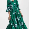 Studio 189 Green Geo Cotton Ruffle Tiered Long Dress -Deals Glitz Muse Store stdon30018102c8 1678227196864 2 0. UX357 QL90