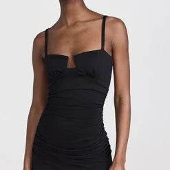 Susana Monaco Gathered Angled Wire Dress