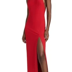 Susana Monaco Halter Low Back Slit Dress -Deals Glitz Muse Store susan4095930226 1677615370289 2 0. UX357 QL90