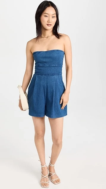 Susana Monaco Stretch Denim Romper 6 Susana Monaco Stretch Denim Romper - Image 4