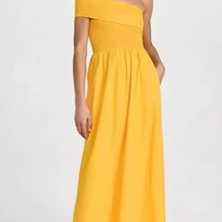 SWF One Shoulder Shirred Maxi Dress