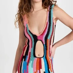 Tach Clothing Dionisia Crochet V-Neck Mini Dress