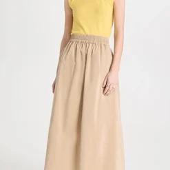 Tibi Nylon Pull On Full Skirt