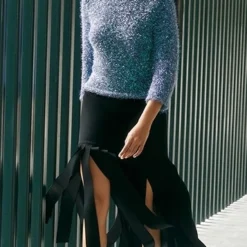 Tory Burch Wool Twill Fringe Skirt