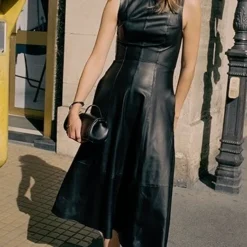 Vince Leather Sleeveless Dress