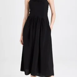 Vince Ruched Halter Neck Dress
