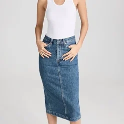 WARDROBE.NYC Denim Midi Skirt -Deals Glitz Muse Store wardr3005111873 1675787836113 2 0. UX357 QL90