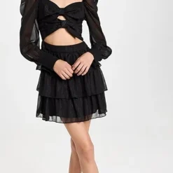 WAYF Love Letter Tiered Bow Tie Mini Dress