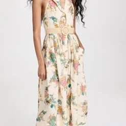 Zimmermann Clover Halter Shirt Dress